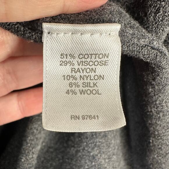 J Jill Womens size XL Open Front Long Line Cardigan Wool Silk Blend Gray - Picture 9 of 9